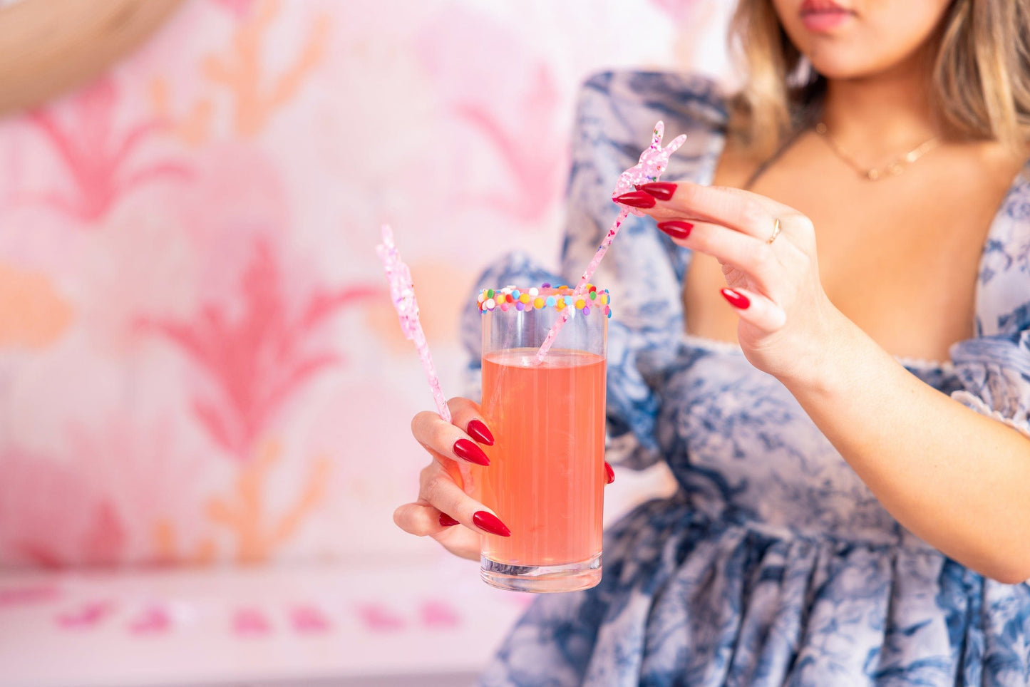 Confetti Bunny Acrylic Drink Stirrers (4 ct)