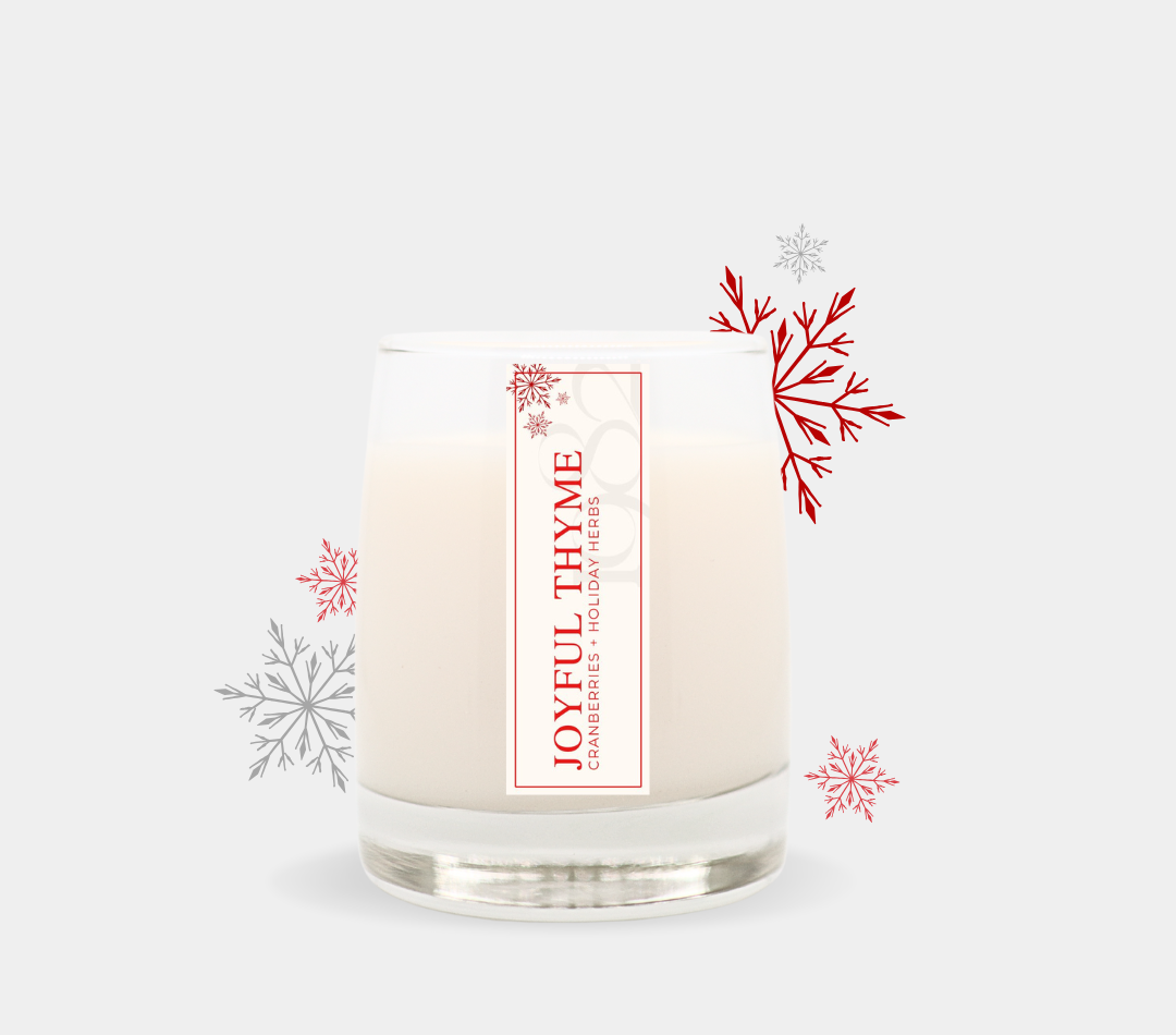 Joyful Thyme Candle (8.5 oz) - Notes: Spiced Cranberries, Thyme, Fir Needles