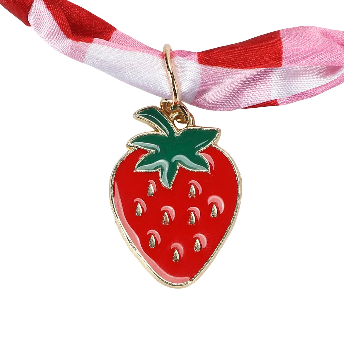 All-American Gingham Satin Scarf Charm Necklace