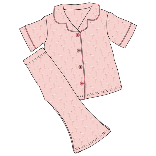 Nora Flamingos Bamboo Girls Luxe Lounge Set (Pre-Order)
