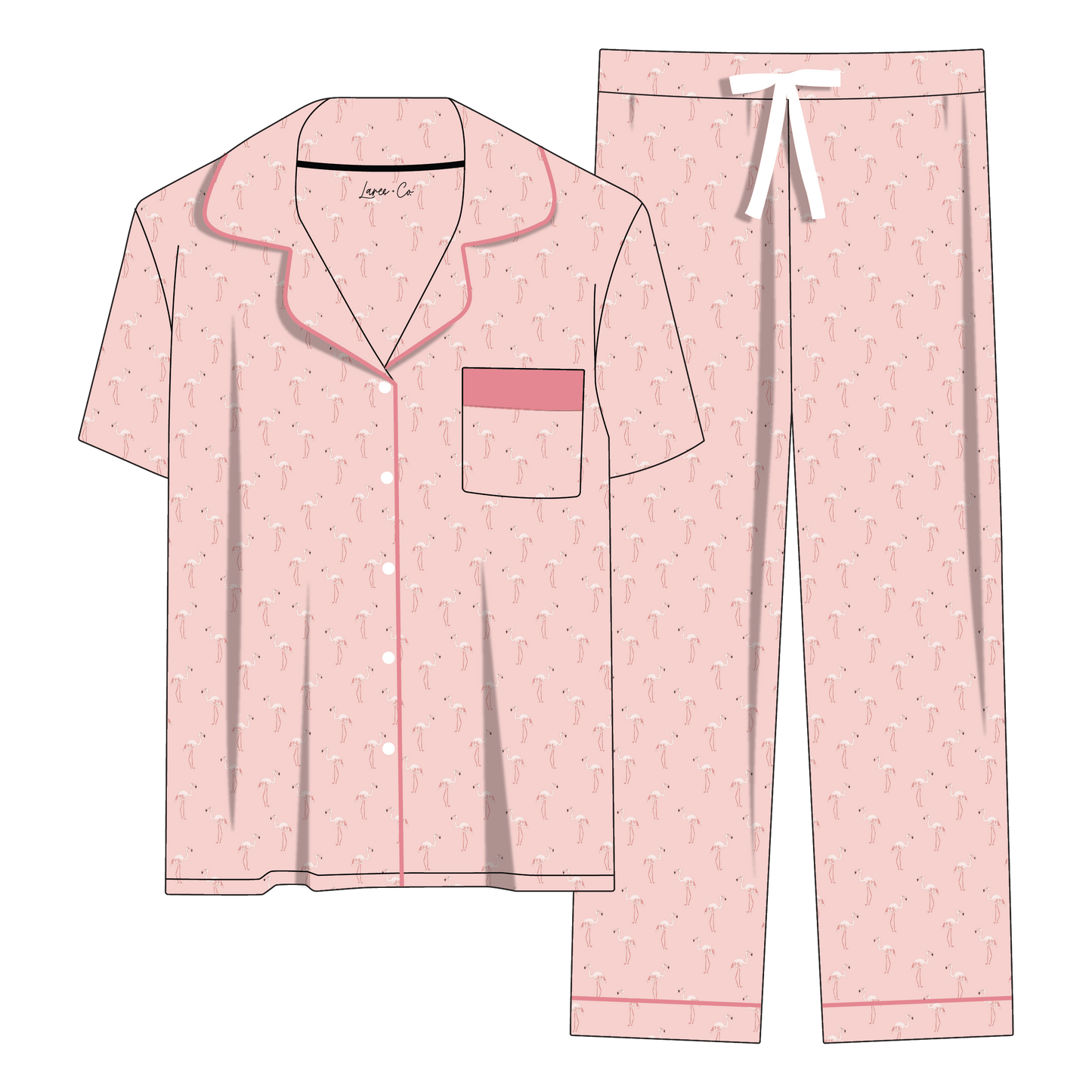 Nora Flamingos Bamboo Women's Lounge Set (Pre-Order)