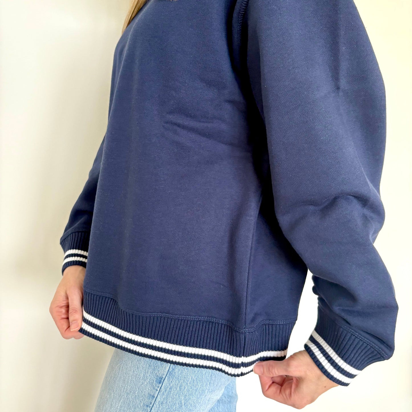 Navy Oversized Varsity Crew