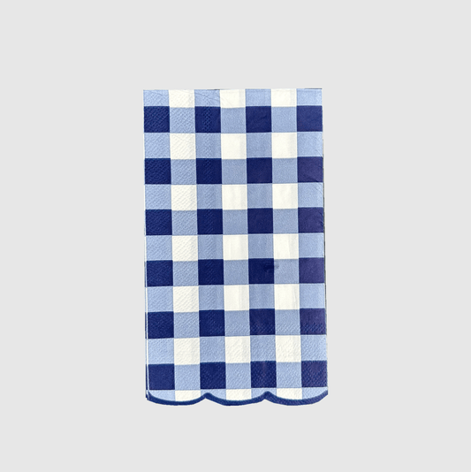 Navy Gingham Guest Towels (20 per pack)