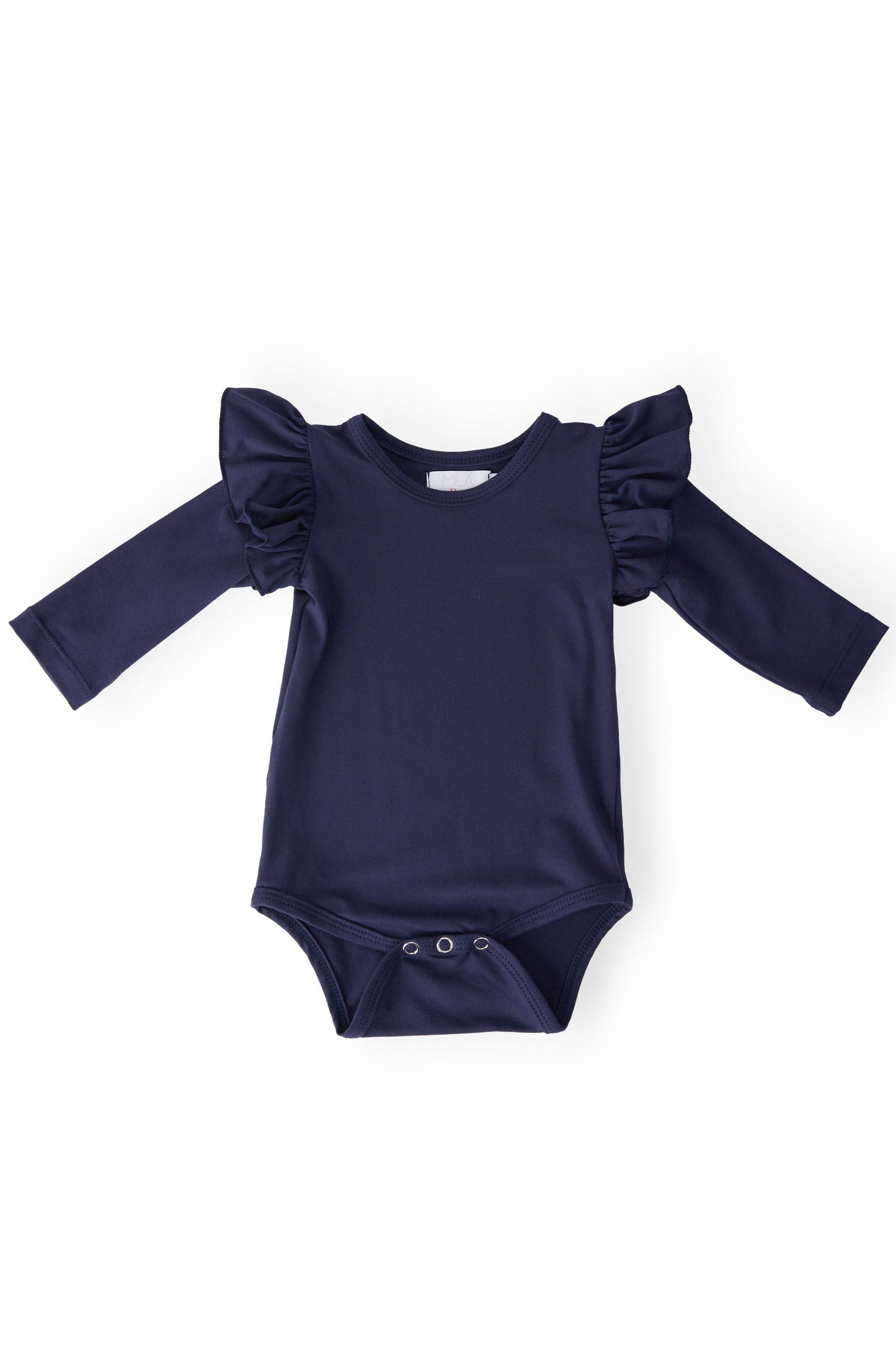Navy L/S Flutter Bodysuit