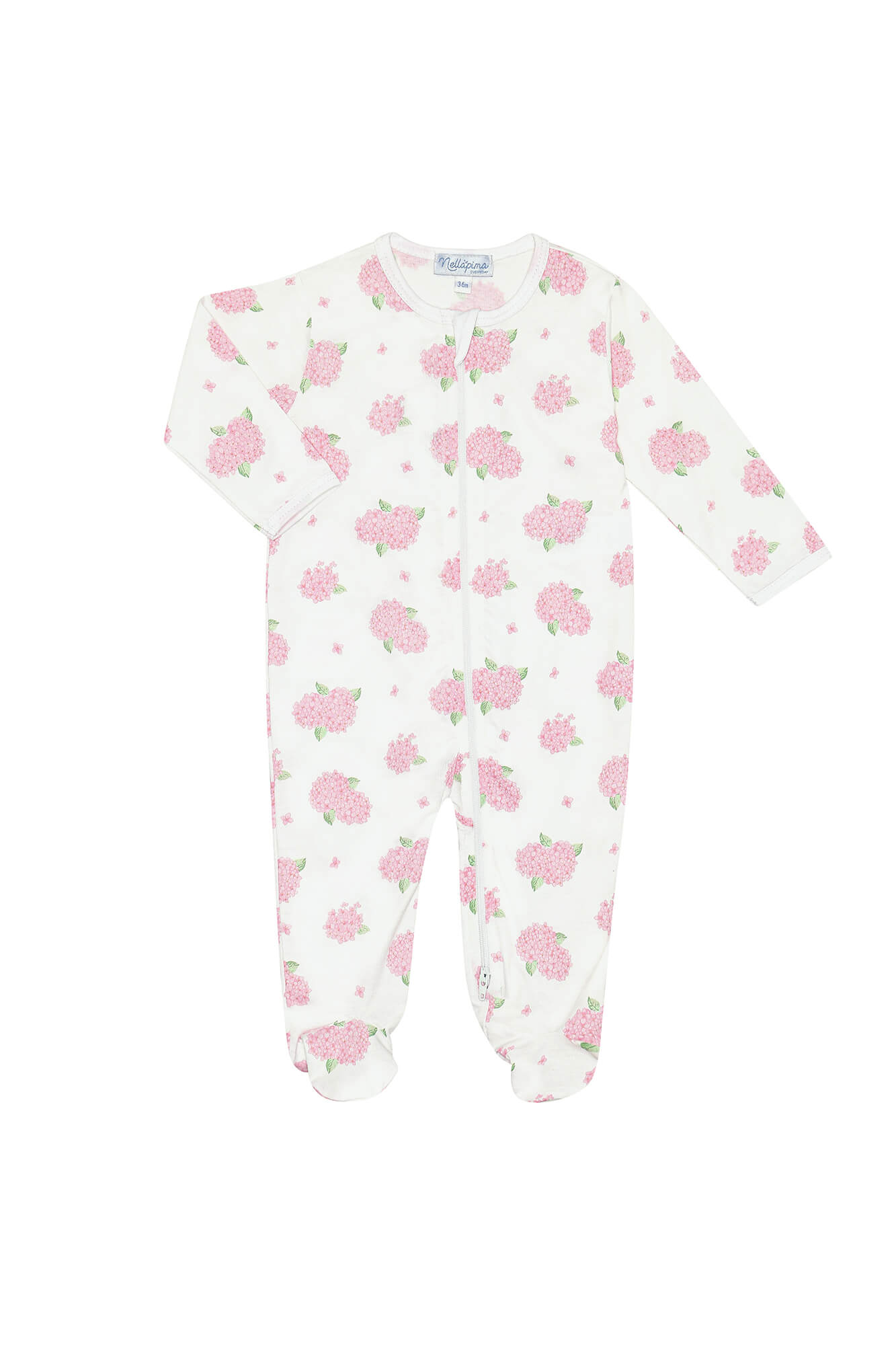 Hydrangeas Zipper Footie