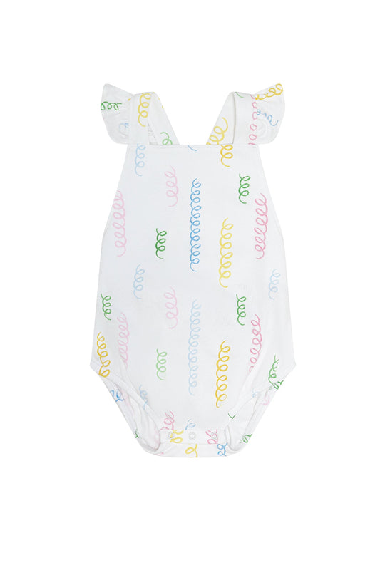 Spirals Print Ruffle Bubble