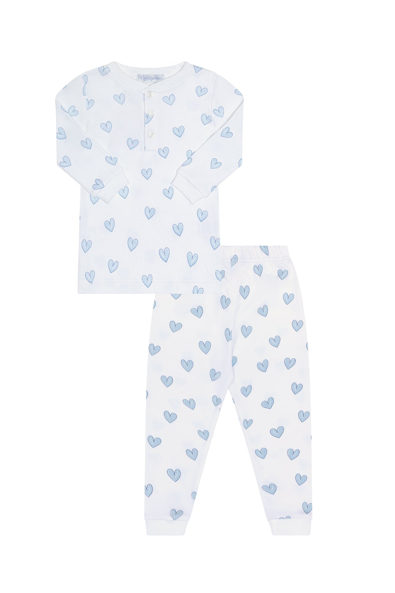 Blue Heart Print Unisex Pajama