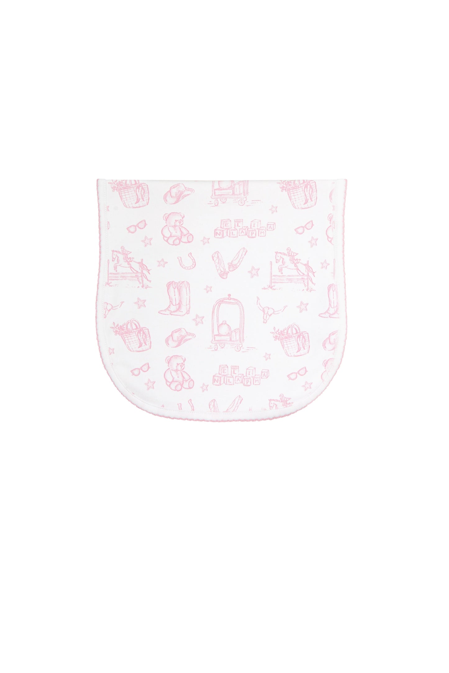 Pink Lone Star Toile Burp Cloth
