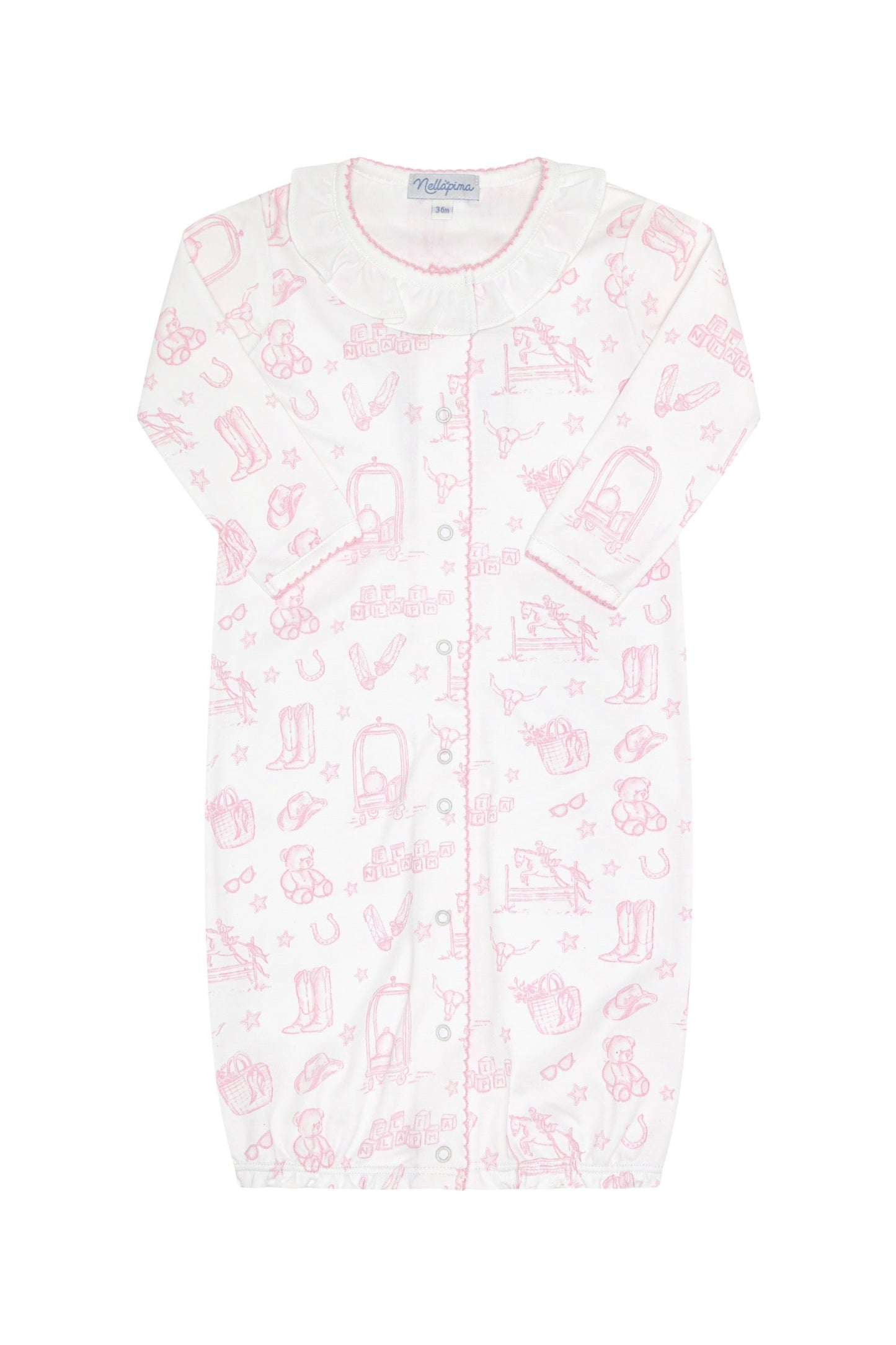 Pink Lone Star Toile Converter Gown