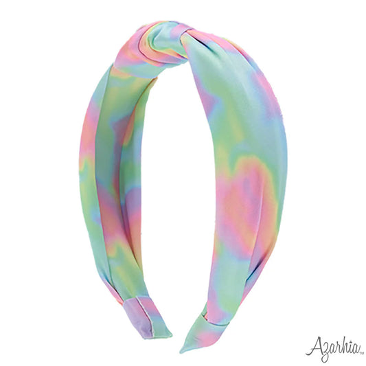 Top Knot Headband in Neon Wave