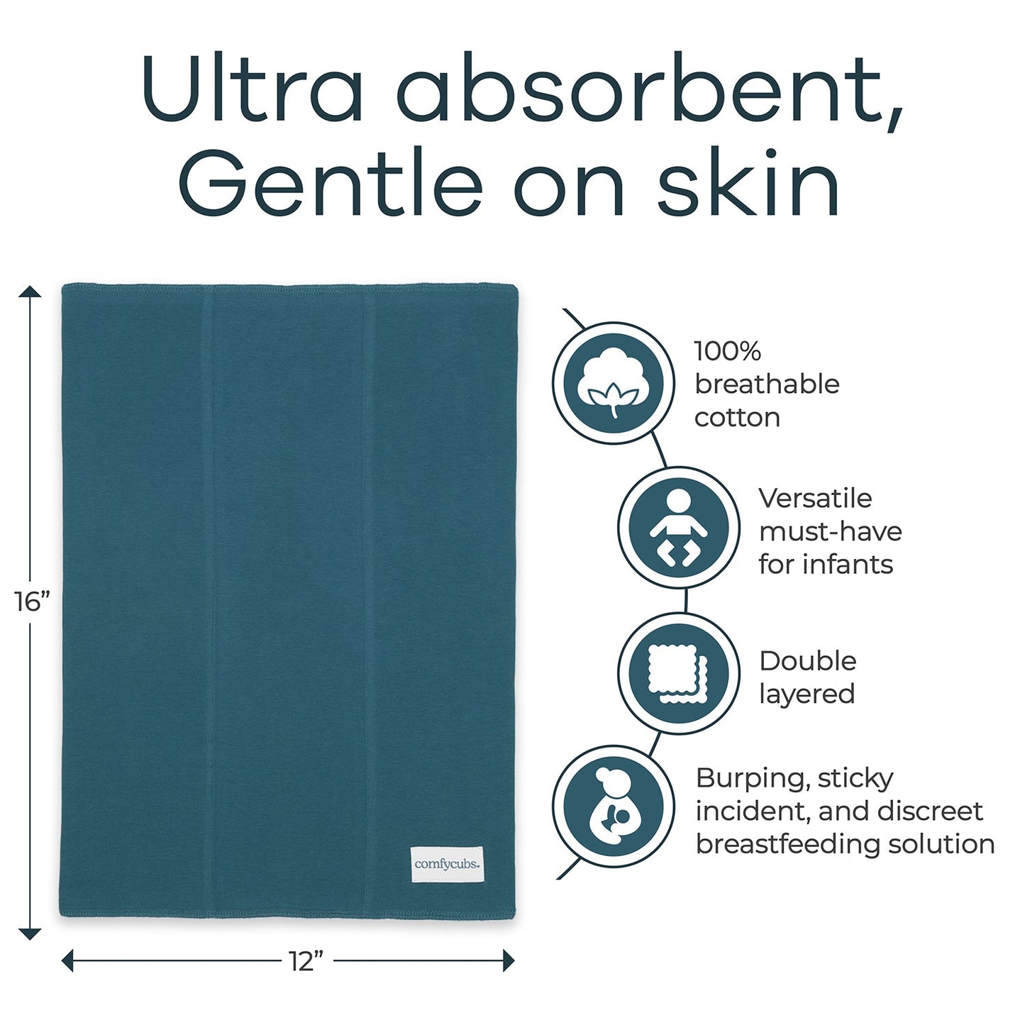 Cotton Burp Cloths in Neptune
