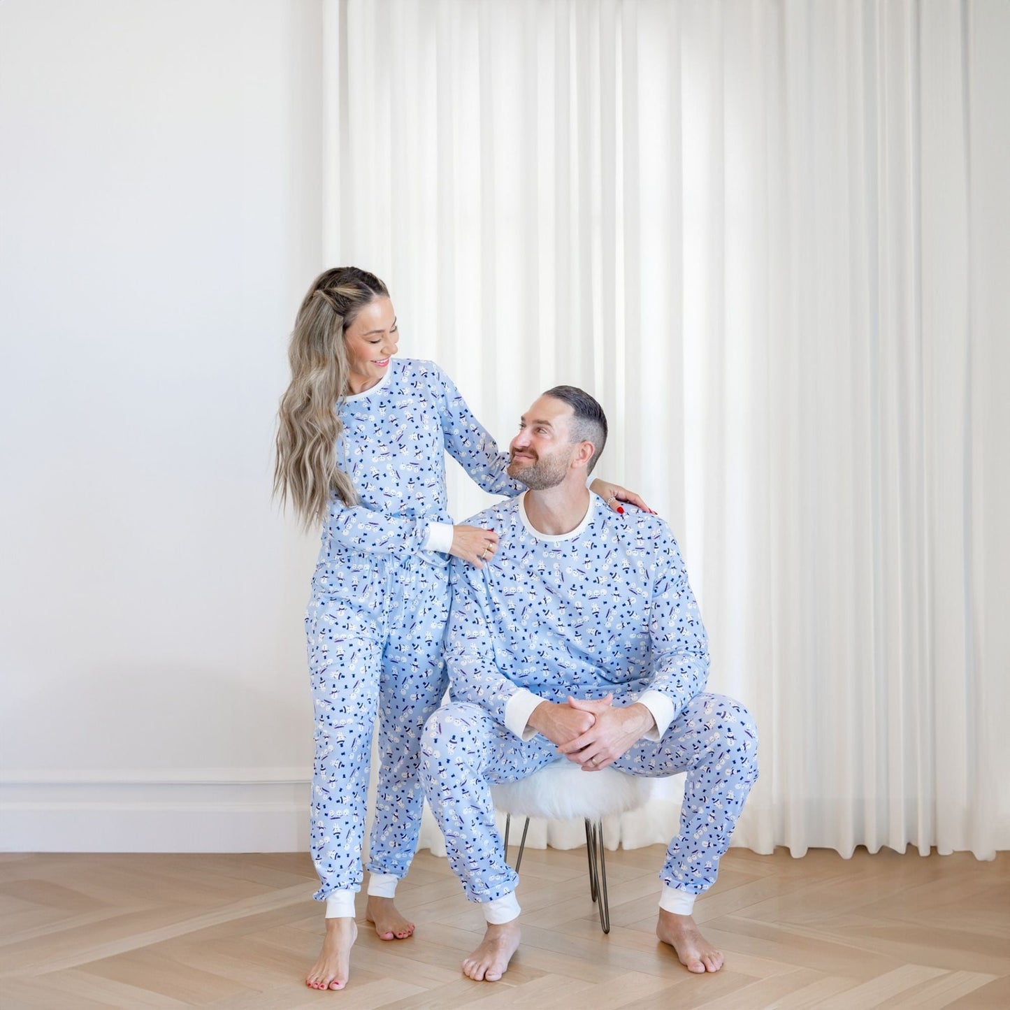 Organic Adult Men's Pajamas - Holiday Snowmen