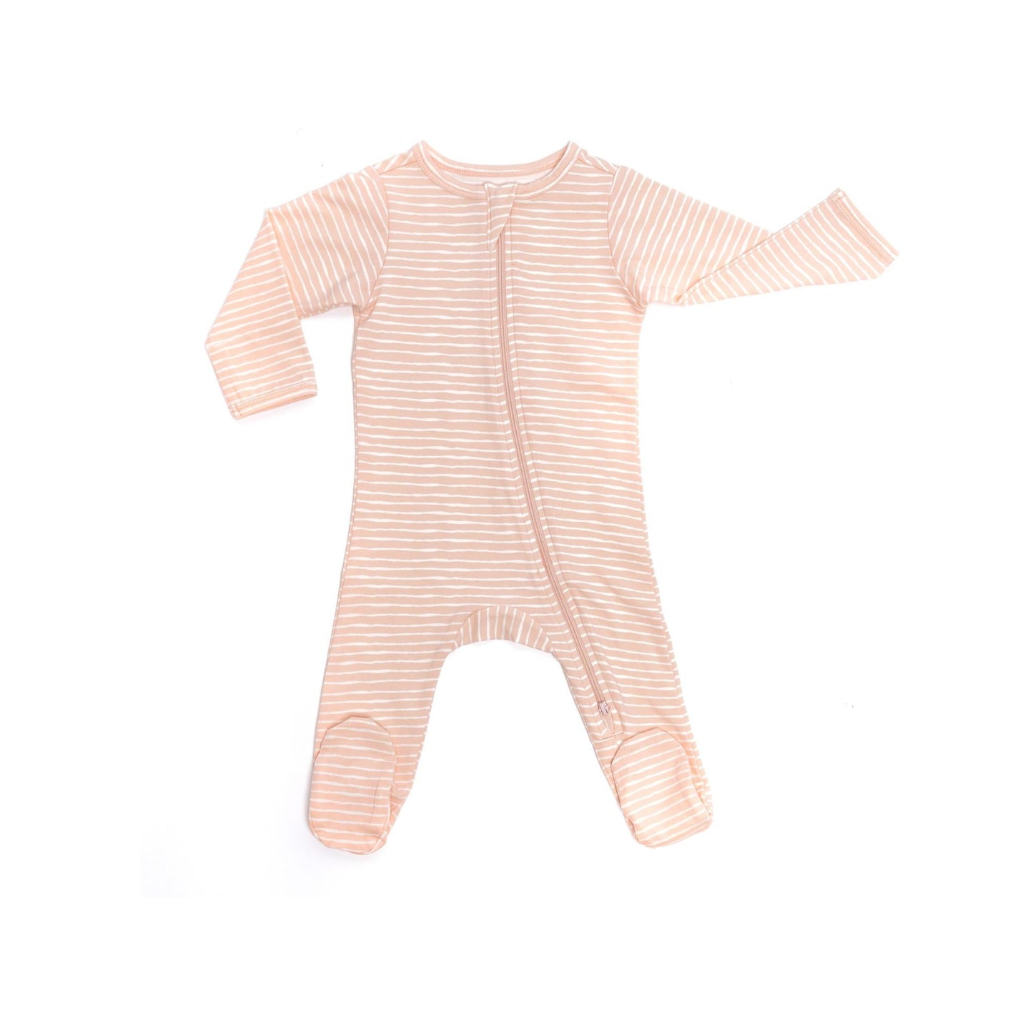 Organic Footie - Pink Stripes