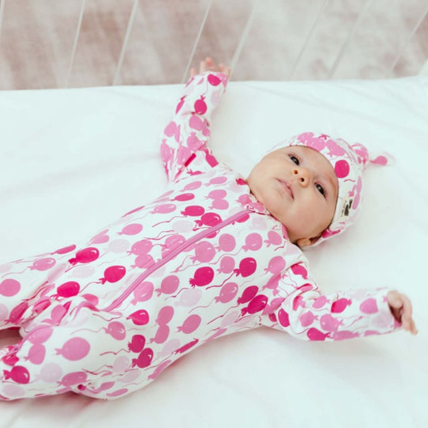 Organic Footie - Pink Balloons