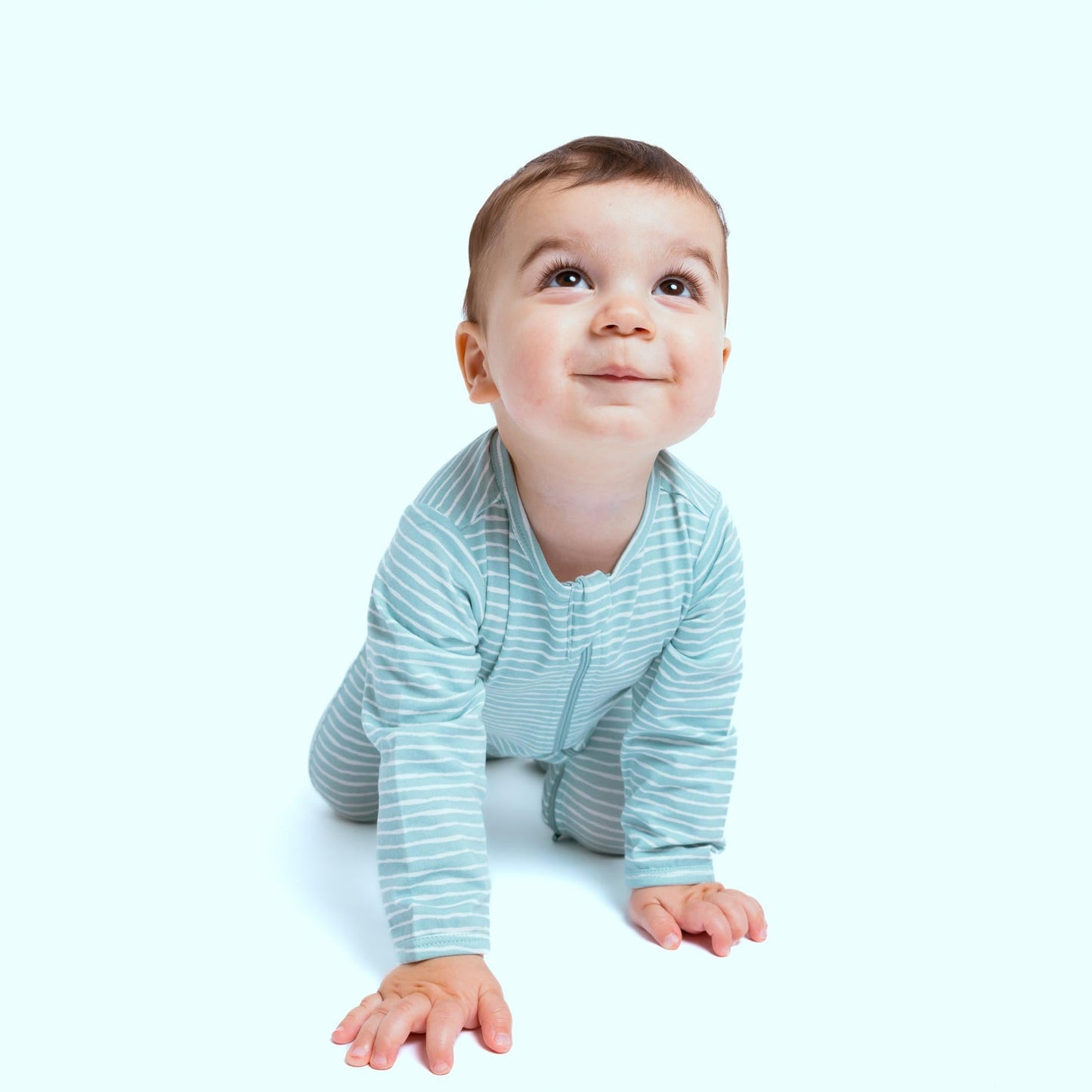 Organic Footie - Green Stripes