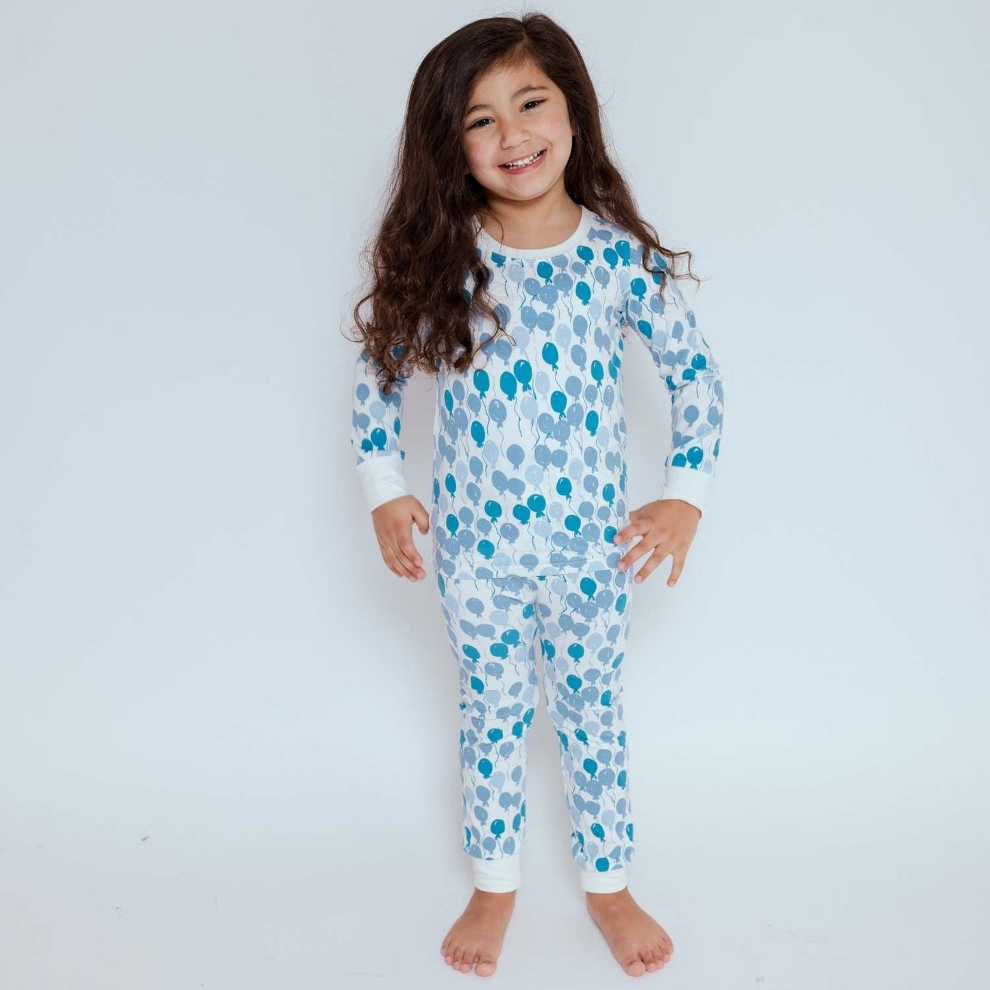 Organic Kids Pajamas - Blue Balloons