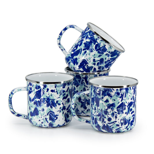 Ocean Swirl 12 oz Mugs - Set of 4