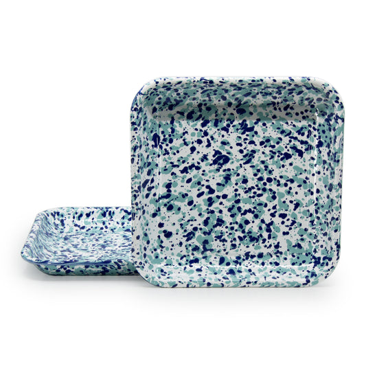 Ocean Swirl Square Trays - Set of 2