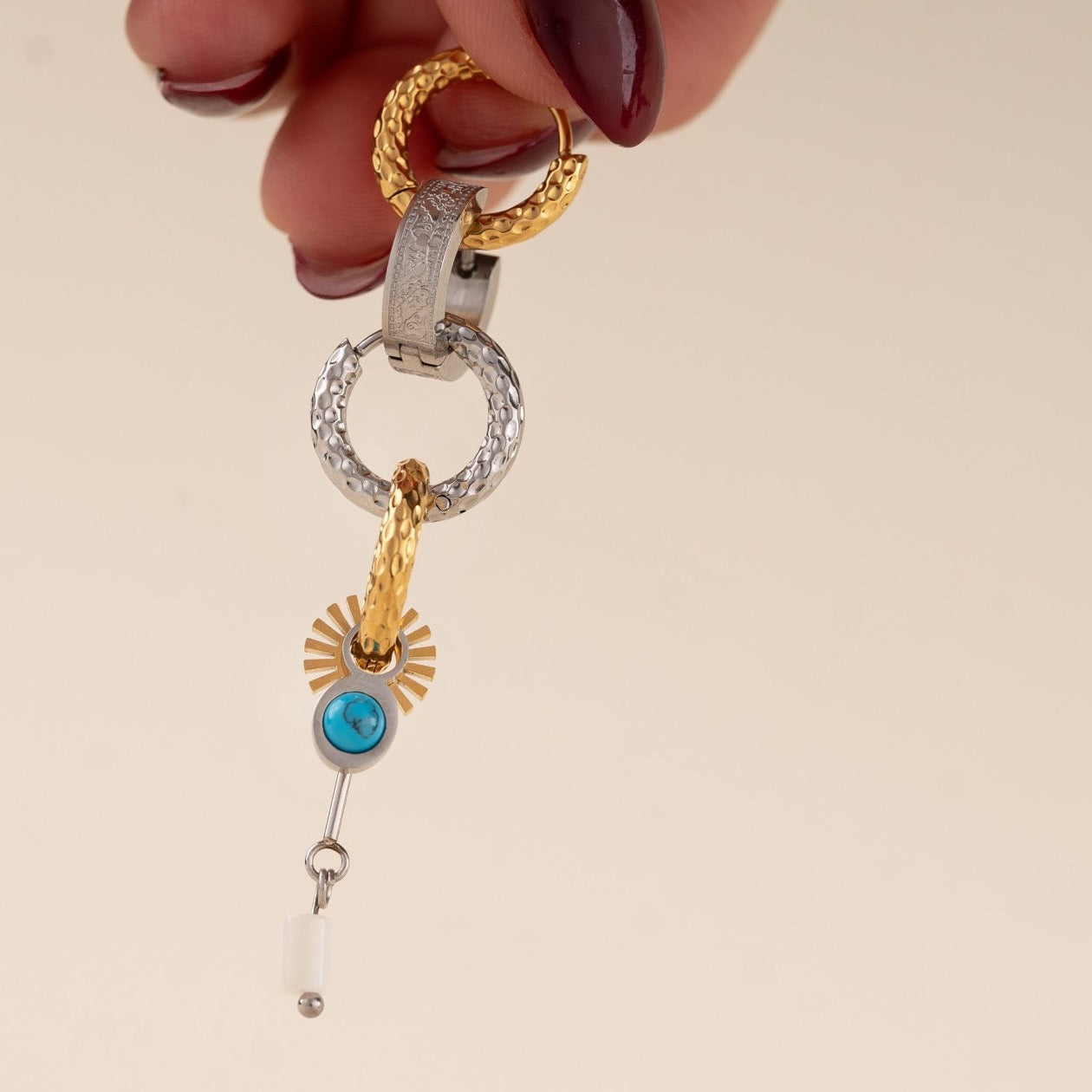 Paisley Chunky Huggie Hoop Earrings