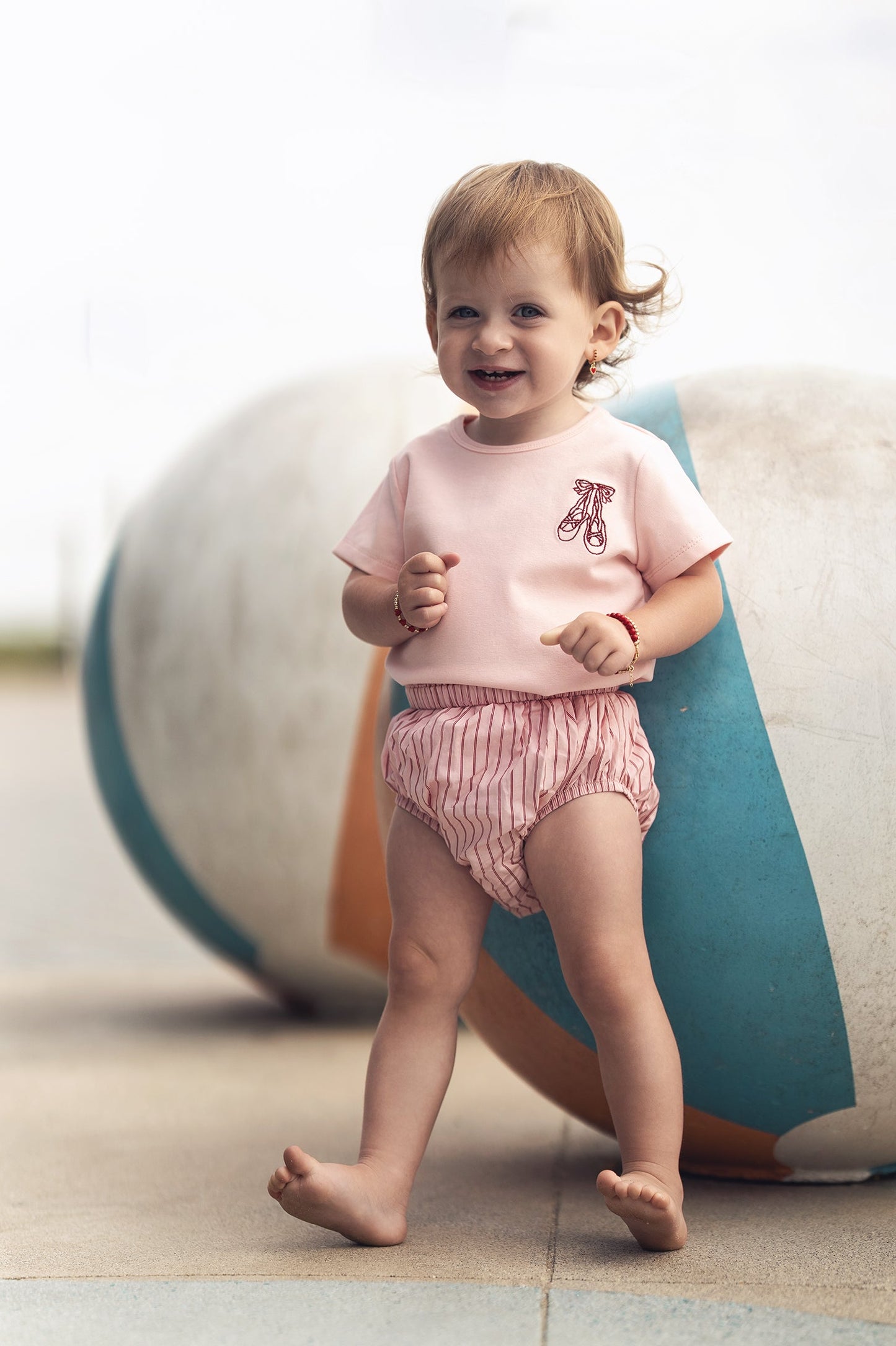 Short Sleeve Emblem T-shirt - Light Pink
