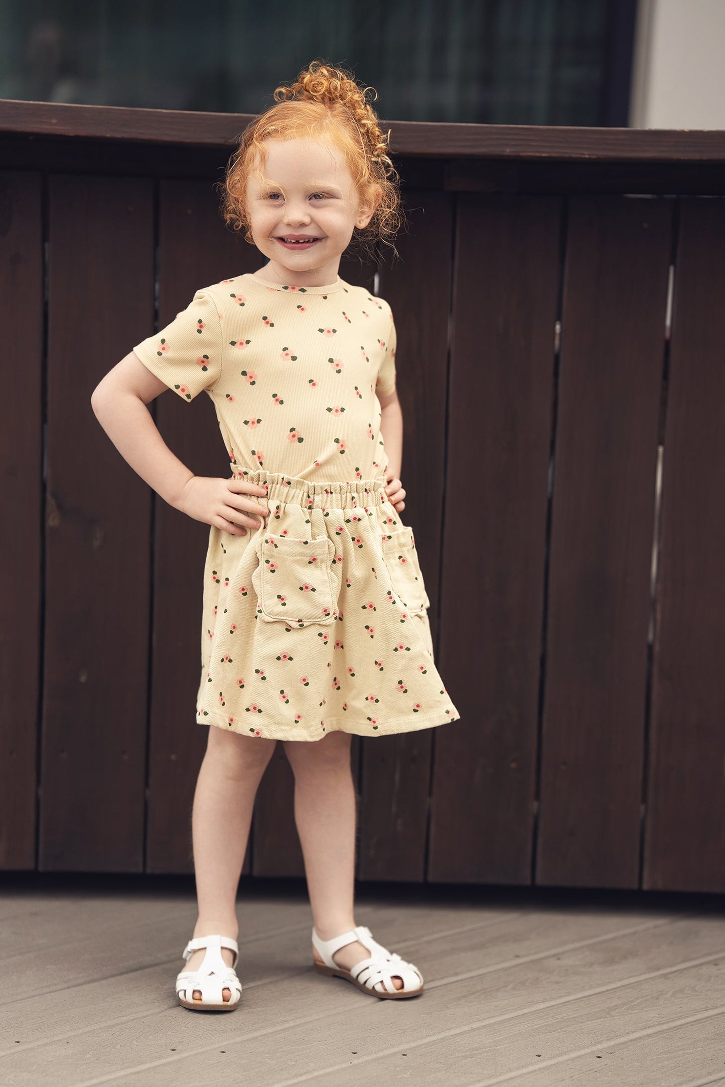 Tan Floral Skirt