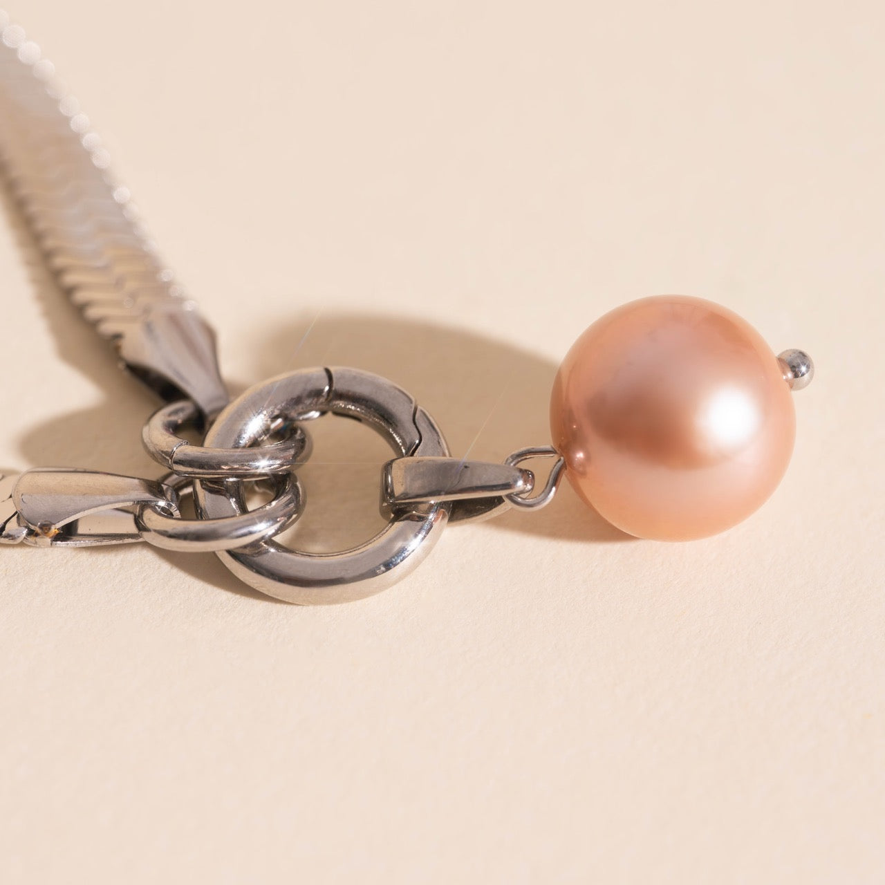 Pink Pearl Necklace Charm