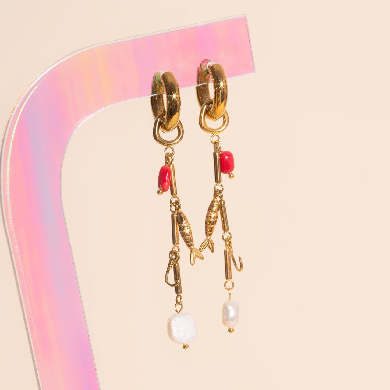 Ocean Bait Huggie Hoop Charms