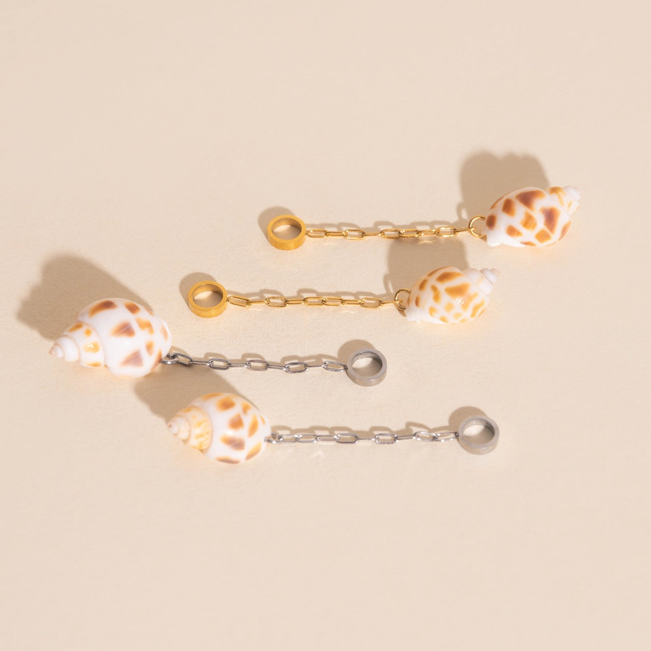 Mini Seashell Dangle Huggie Hoop Charms