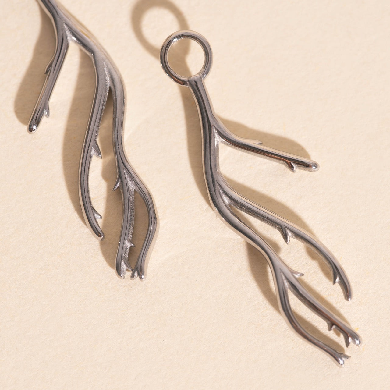 Coral Huggie Hoop Charms