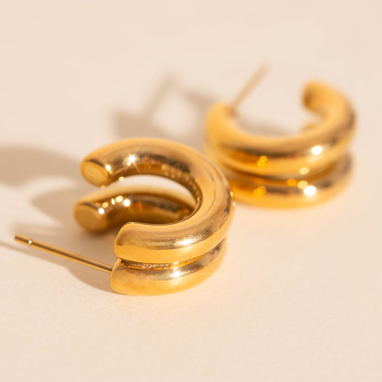 Chunky Crescent Stud Earrings