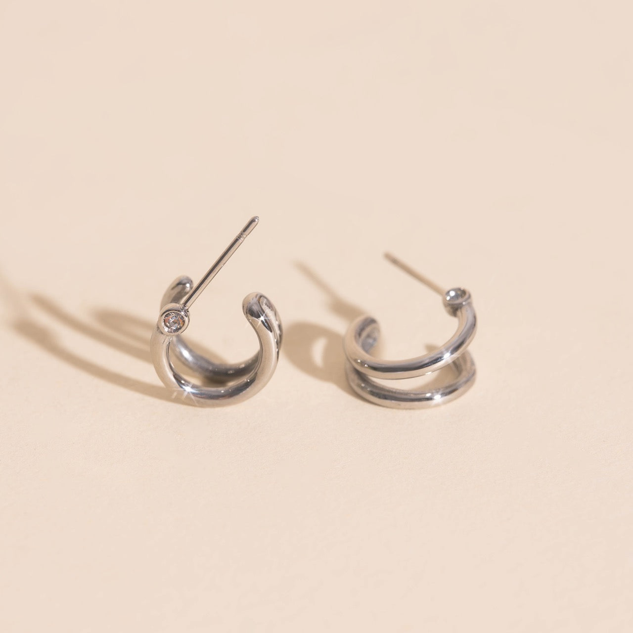 Mini Loop Stud Earrings