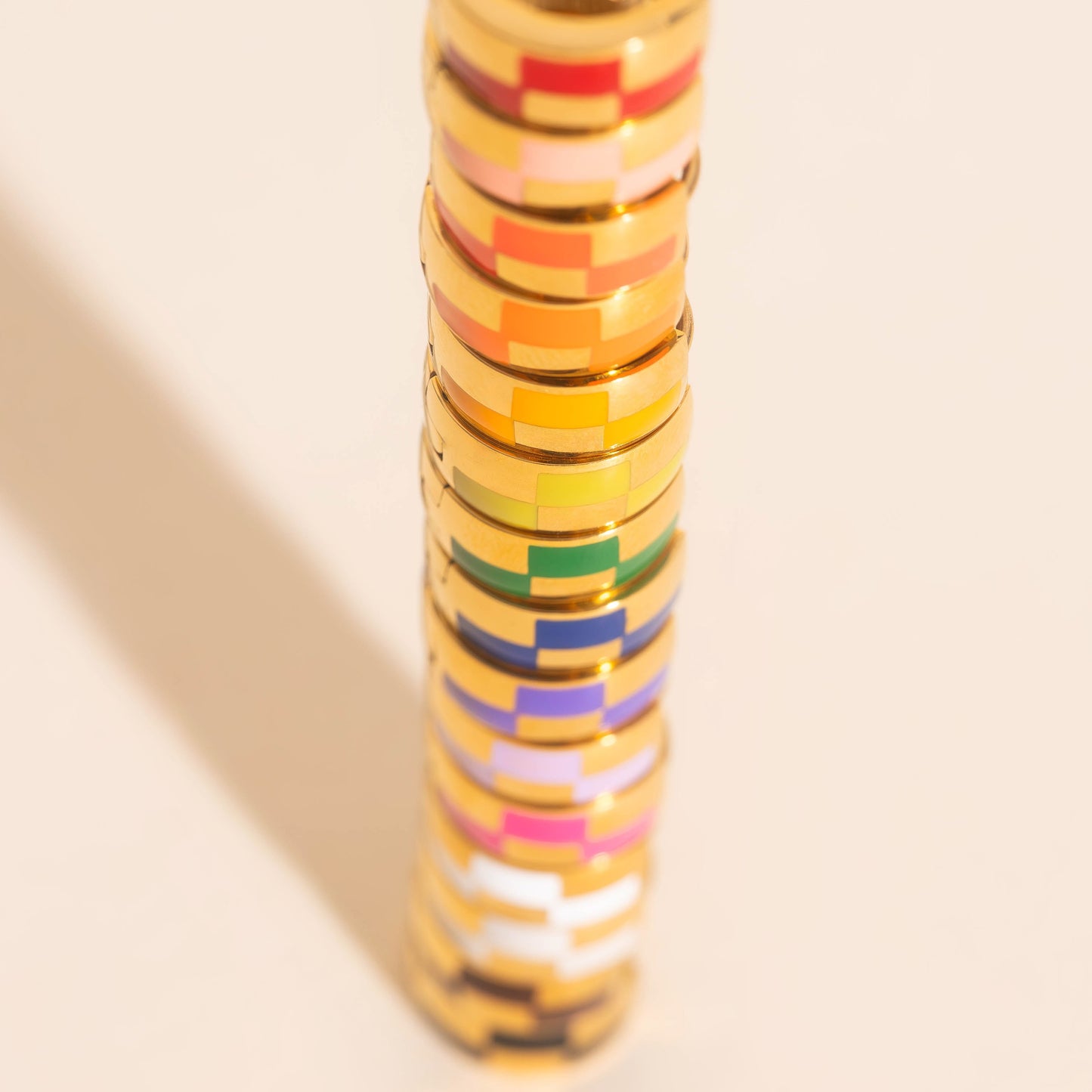 Checkered Rounded Super Chunky Huggie Hoop Earrings