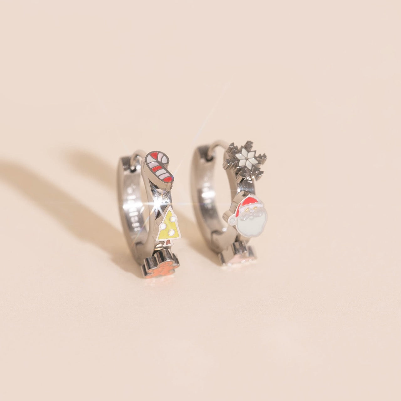 Christmas 3D Huggie Hoop Earrings