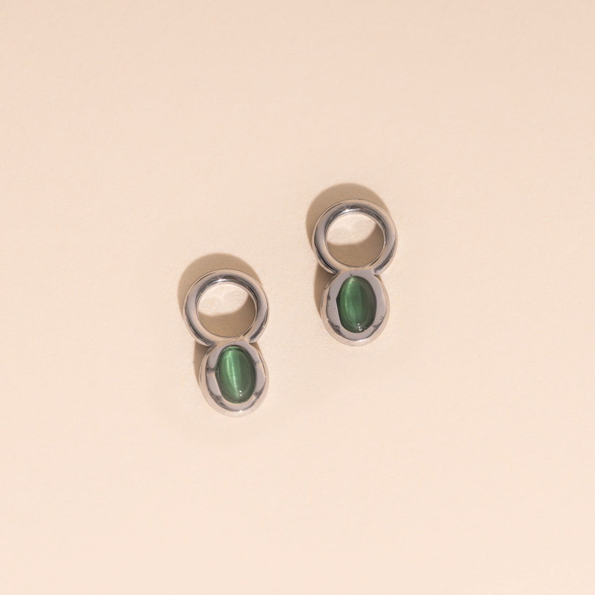 Stone Chunky Huggie Hoop Charms