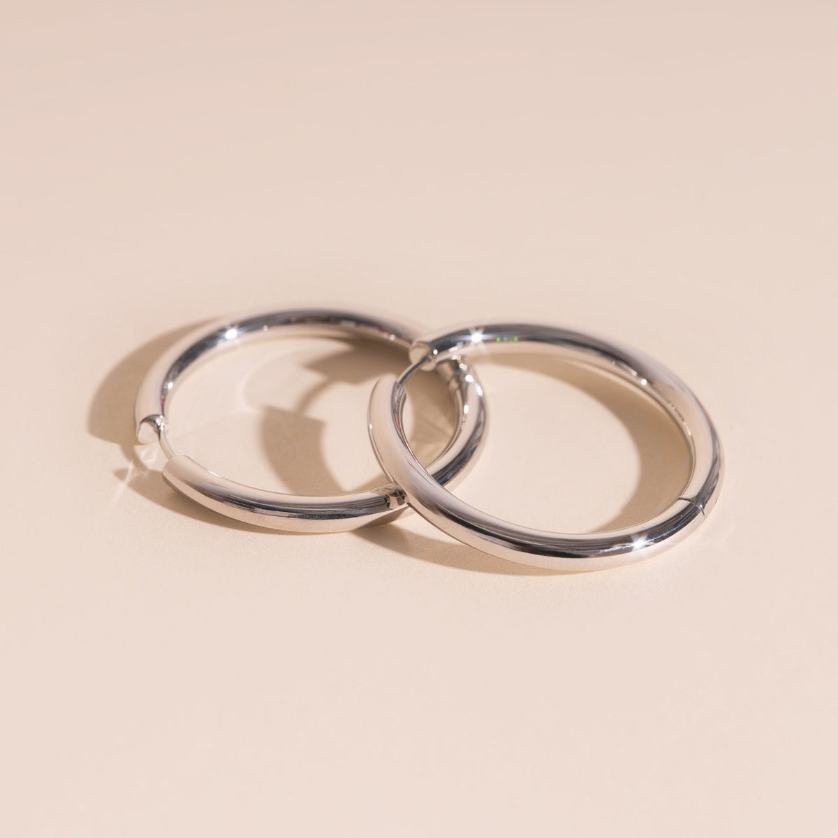 Titanium Jumbo Chunky Rounded Huggie Hoop Earrings - FeatherTUFF™