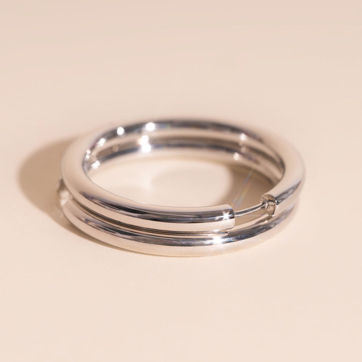 Titanium Jumbo Chunky Rounded Huggie Hoop Earrings - FeatherTUFF™