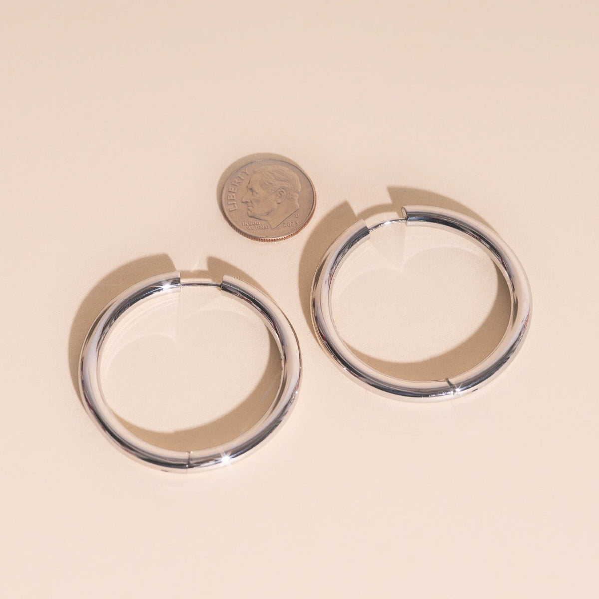Titanium Jumbo Chunky Rounded Huggie Hoop Earrings - FeatherTUFF™