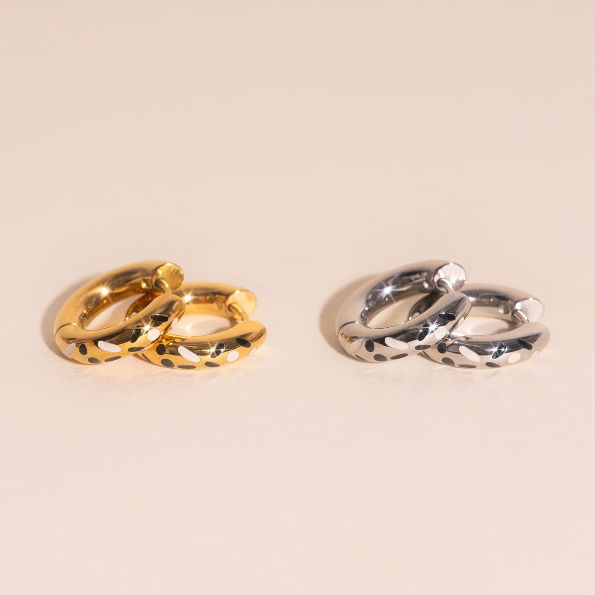 Inkdrop Chunky Rounded Huggie Hoop Earrings