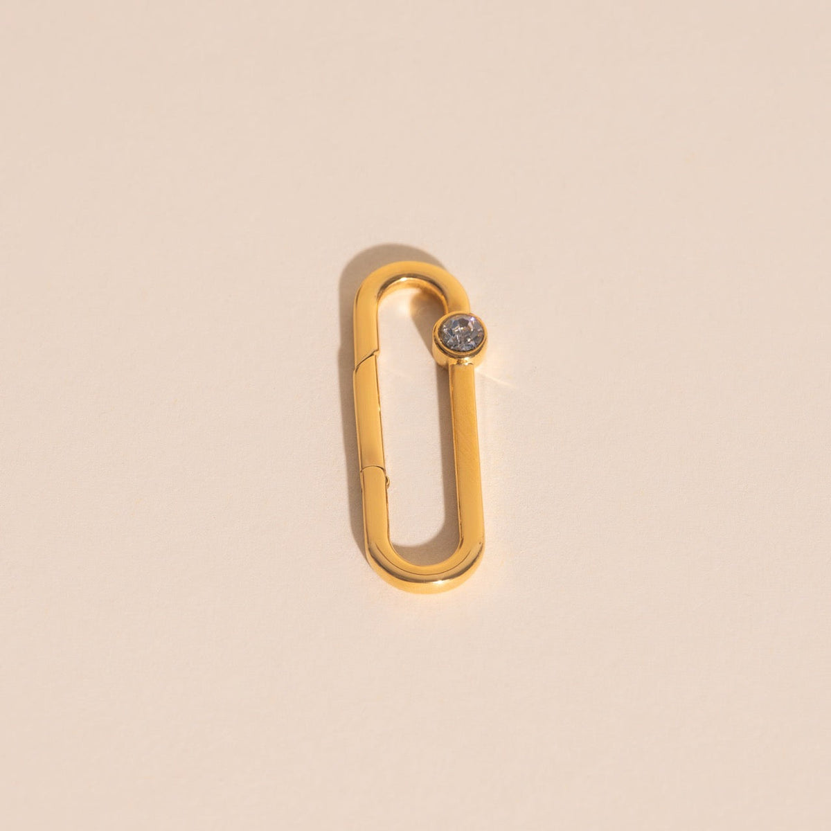 Crystal Rectangle Necklace Charm Clasp (30mm)