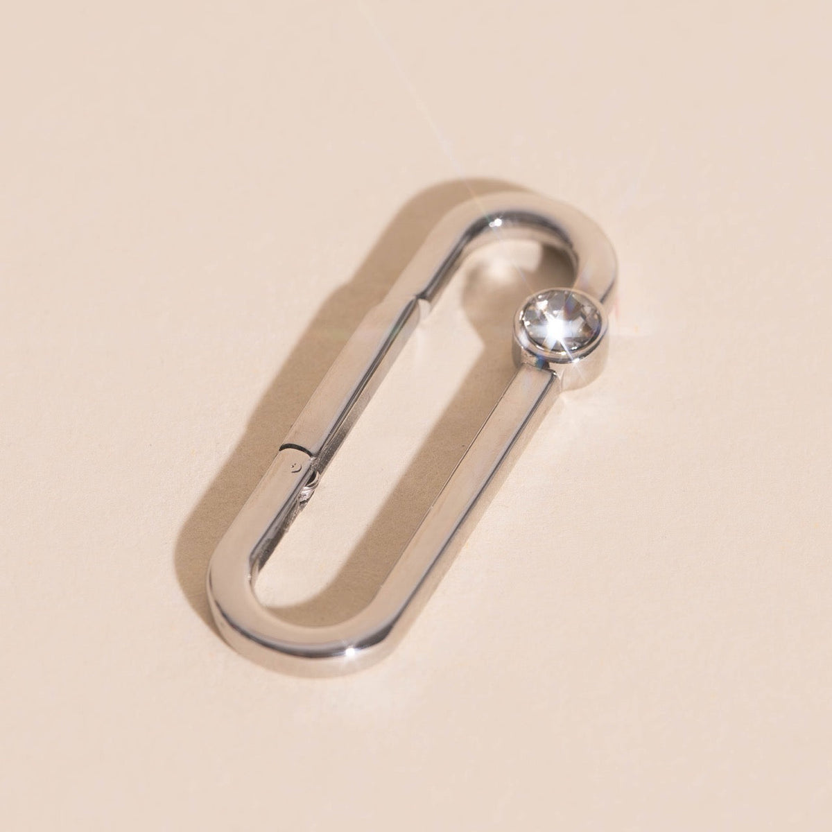 Crystal Rectangle Necklace Charm Clasp (30mm)