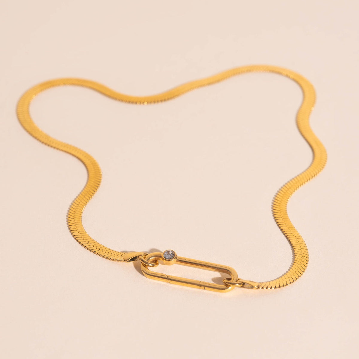 Crystal Rectangle Necklace Charm Clasp (30mm)