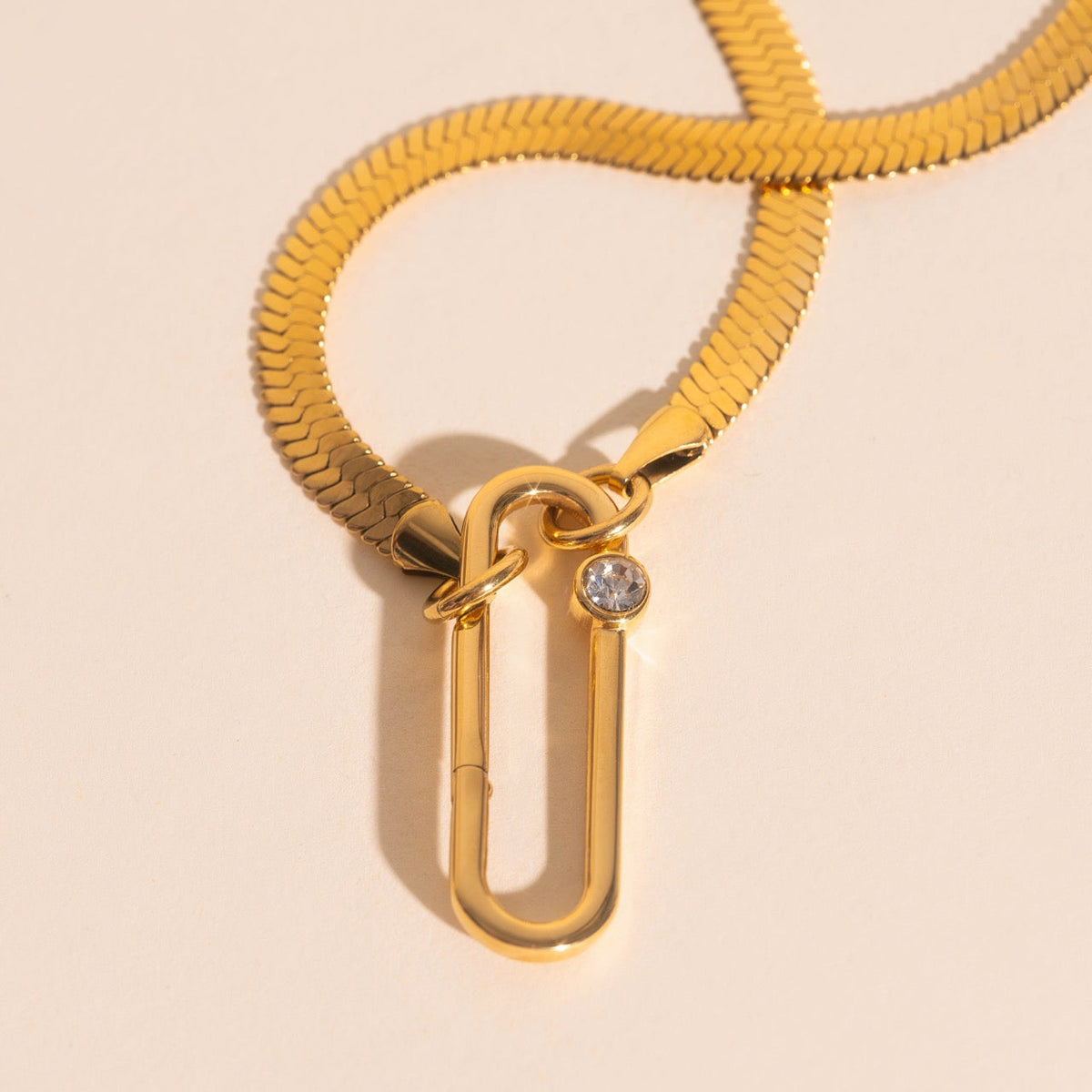 Crystal Rectangle Necklace Charm Clasp (30mm)