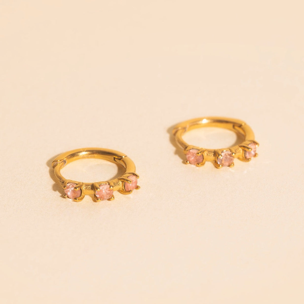 Thin Crystal Huggie Hoop Earrings