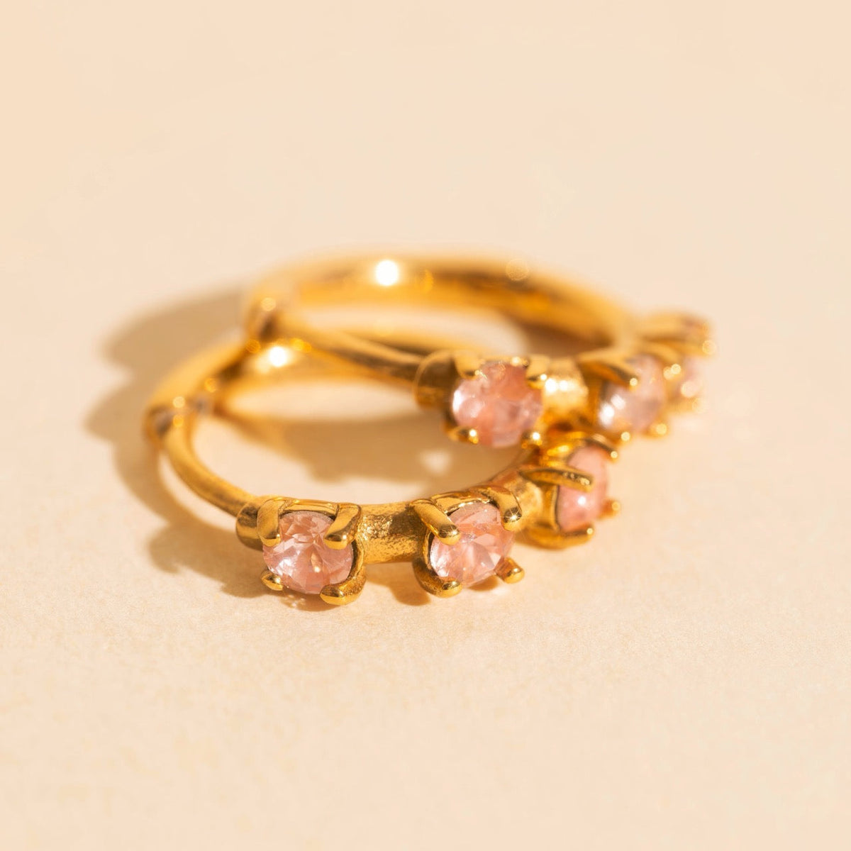 Thin Crystal Huggie Hoop Earrings