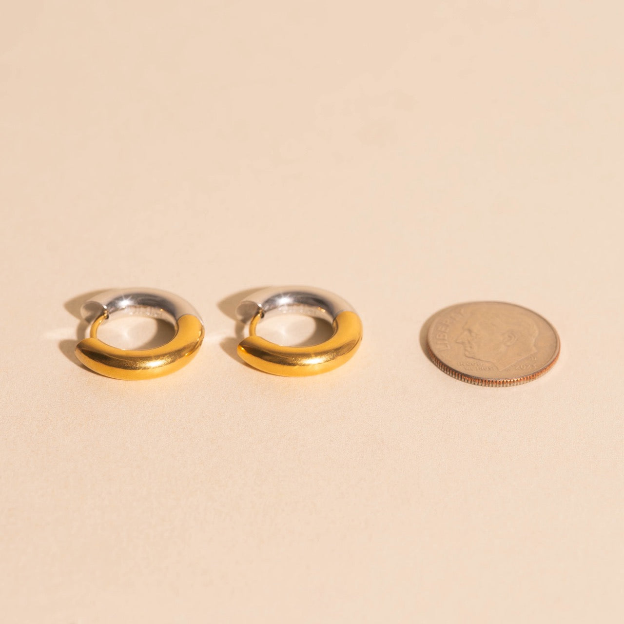 Titanium Chunky Rounded Huggie Hoop Earrings - FeatherTUFF™