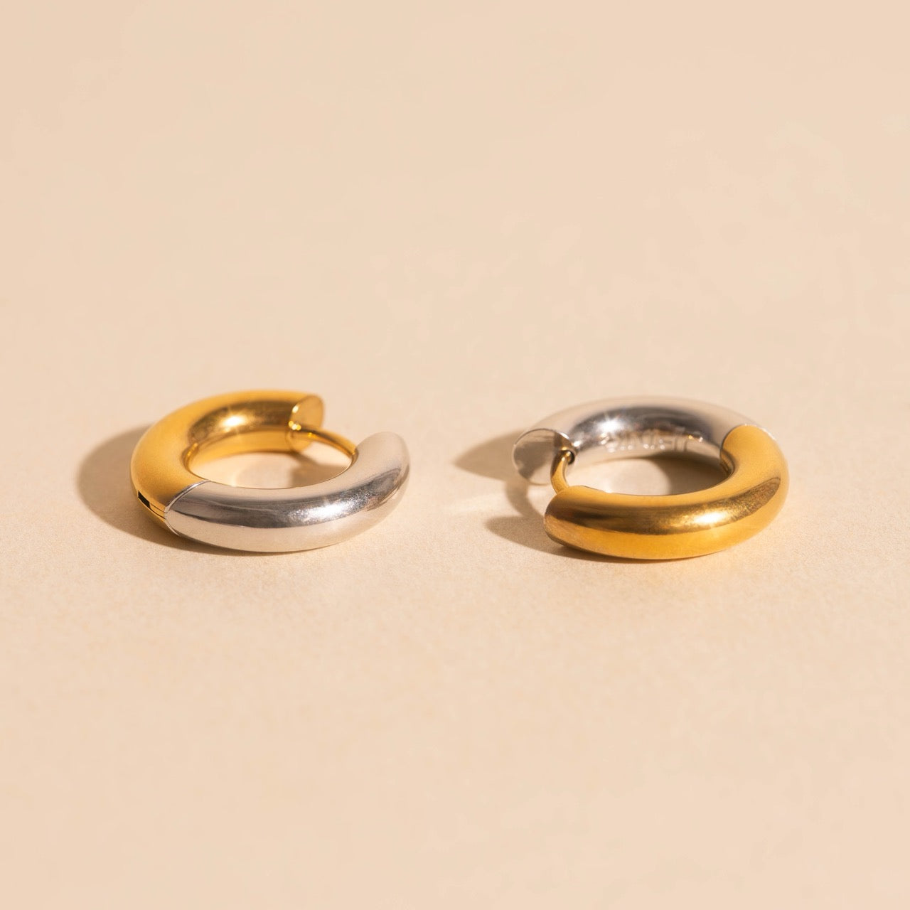 Titanium Chunky Rounded Huggie Hoop Earrings - FeatherTUFF™