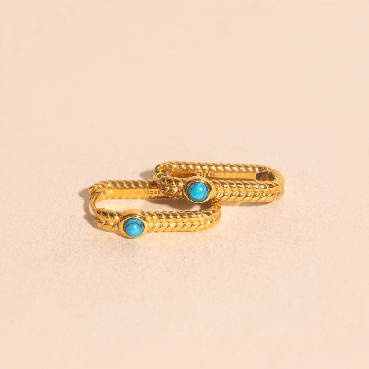 Rope Rectangle Huggie Hoop Earrings