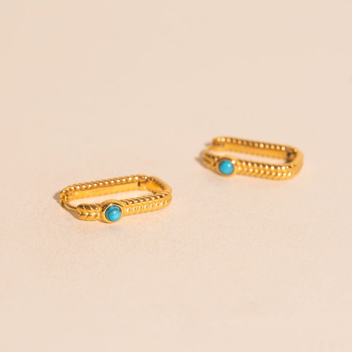 Rope Rectangle Huggie Hoop Earrings