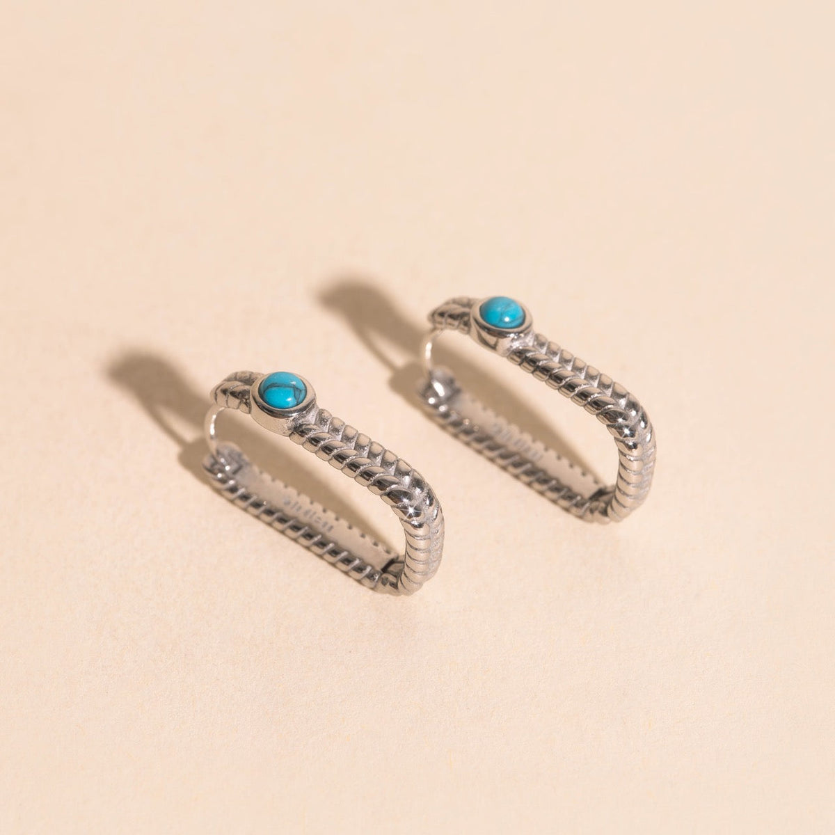 Rope Rectangle Huggie Hoop Earrings