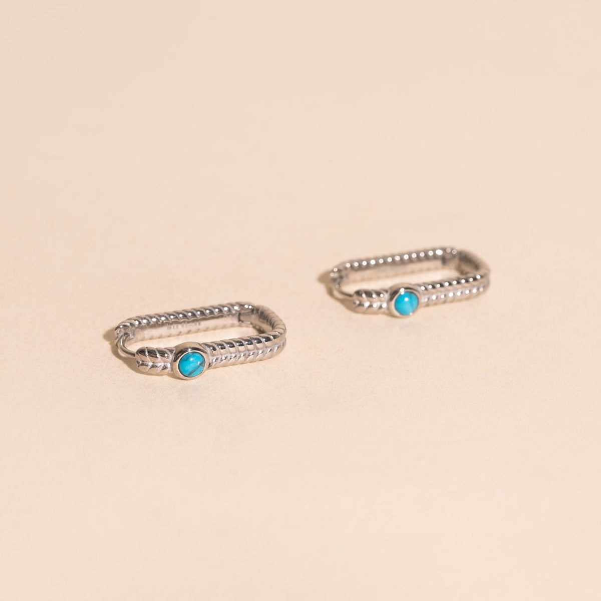 Rope Rectangle Huggie Hoop Earrings